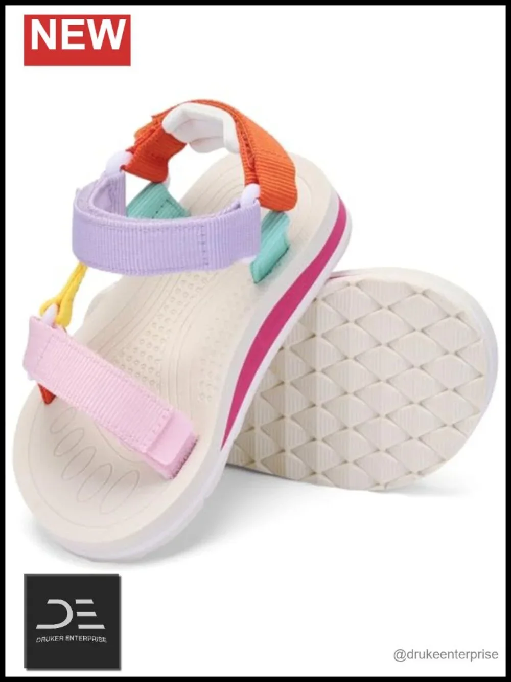 Toddler Water Sandals Triple Adjustable Open Toe Kids Sport Sandals Quick-Dry